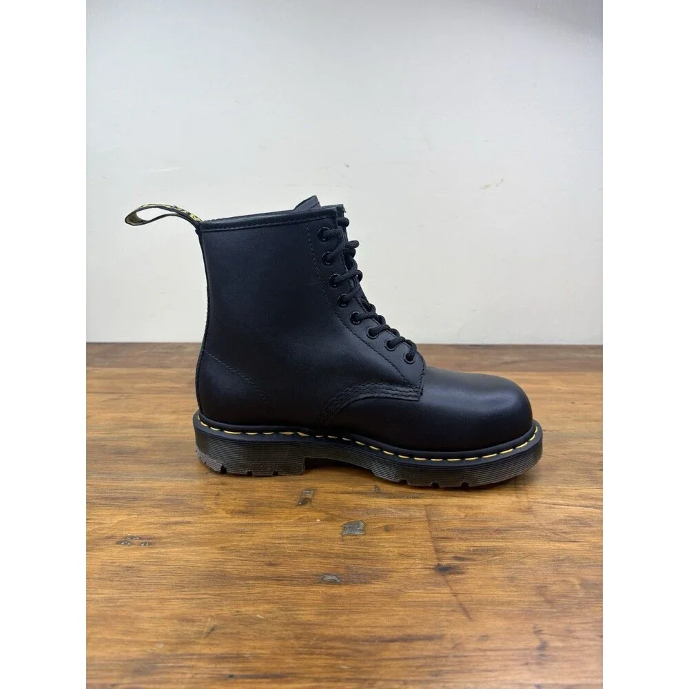 Dr Martens DM556 Mens Black Leather Steel Toe Work Safety Boots US 7 NWOB